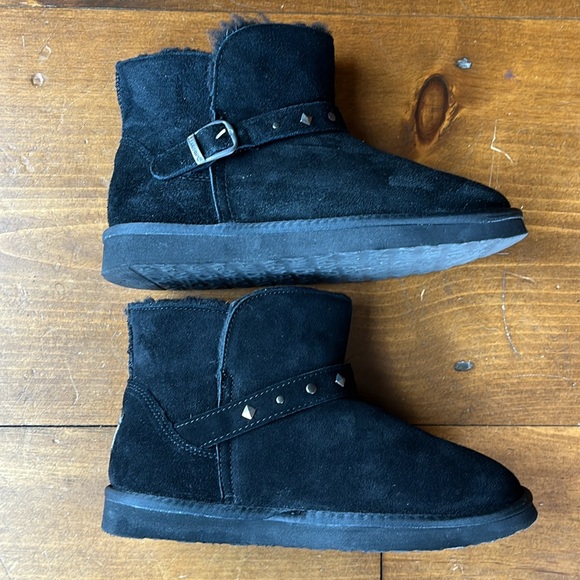 Bear Paw Black Booties Sz 9 - Picture 5 of 14